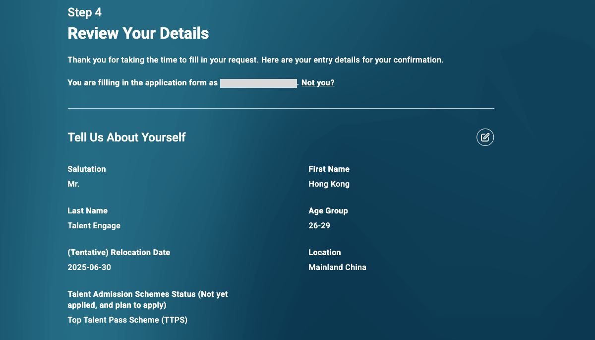 Pay special attention to personal information provided and service requests for accuracy and completeness. If you notice any errors or omissions, click on the 'edit' button to make corrections